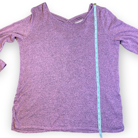2for$25 NWOT Lily Morgan Rose Soft Stretch 3/4 Sleeve Top Criss Cross Size XL - Picture 3 of 10